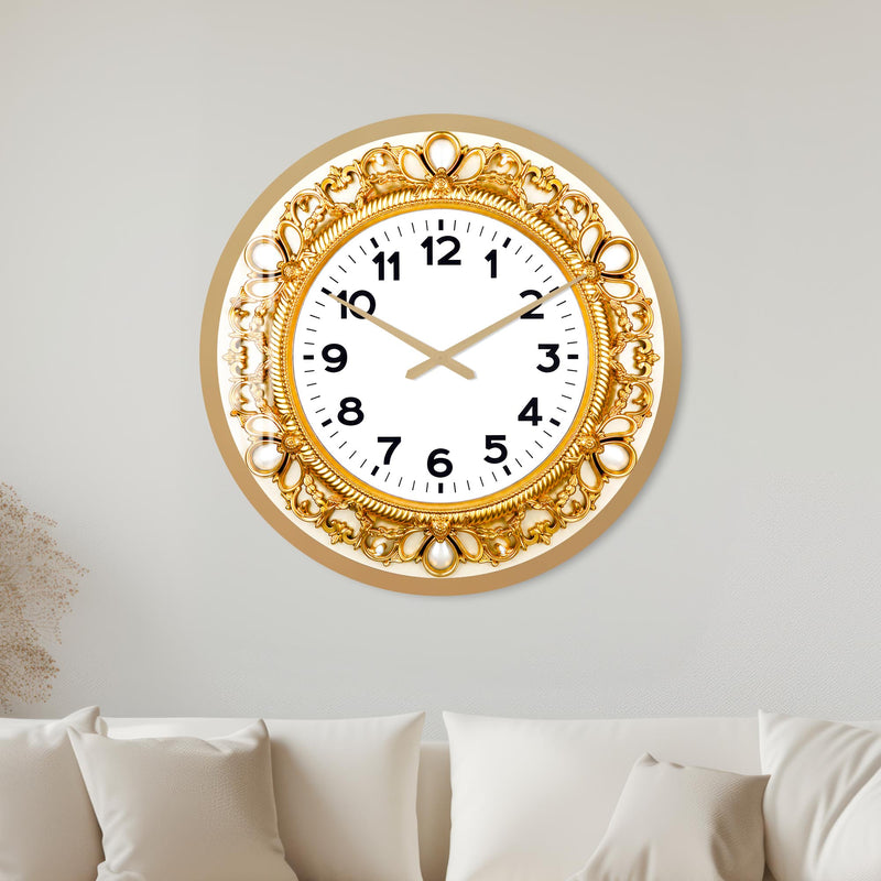 Ornate Golden Timepiece with gold frame