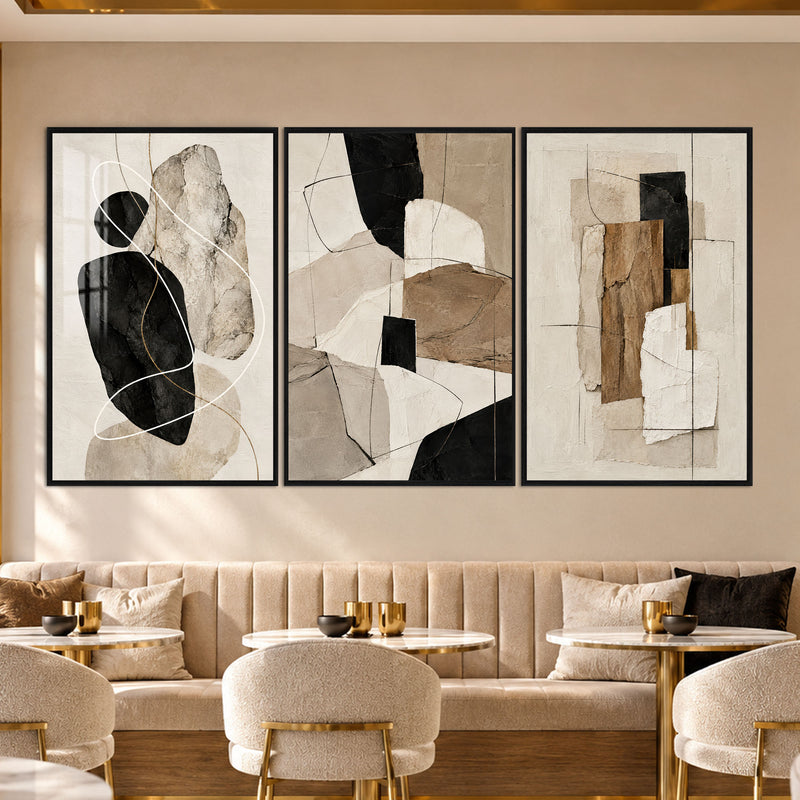 Neutral Abstract with black frame