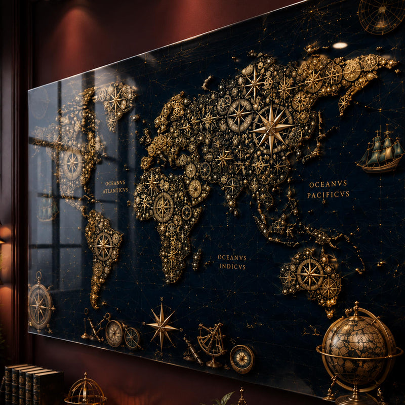 Gilded Navigator World Map lifestyle view