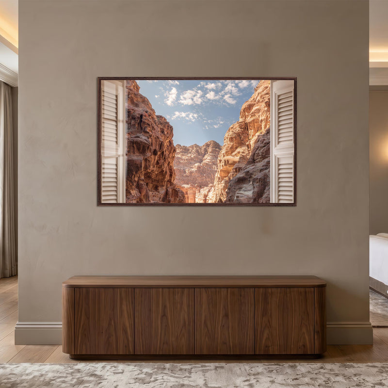 Desert Canyon Vista with walnut frame