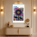 Pop Art Sunflower with silver frame