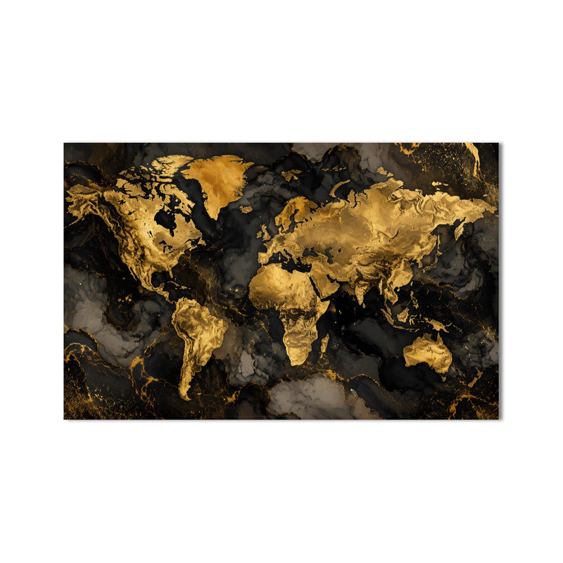 Golden Marble World Map product shot on white background