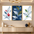 Navy Botanical Leaves with gold frame