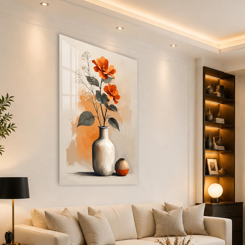 Orange Flowers and Vases angled lifestyle view