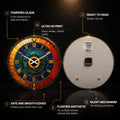 Jeweled Roman Dial — tempered glass, ultra HD print, ready to hang