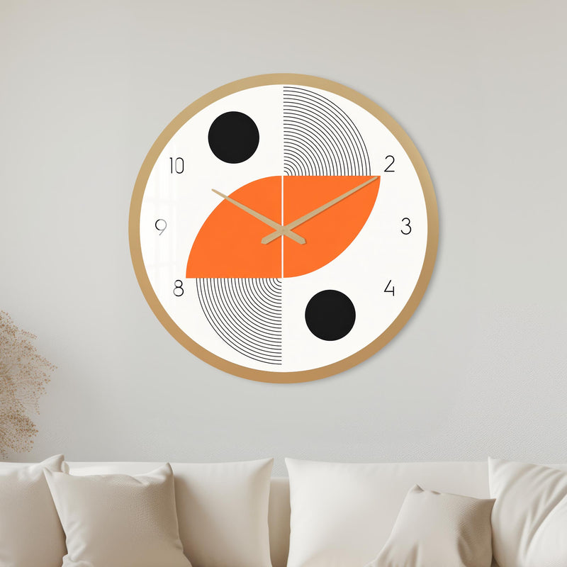 Orange Orbit Shapes with gold frame