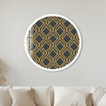 Art Deco Ogee Trellis with white frame
