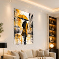 Artronauts Glass Print Yellow Umbrella Walker Glass Wall Art