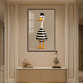 Striped Duck Character with walnut frame