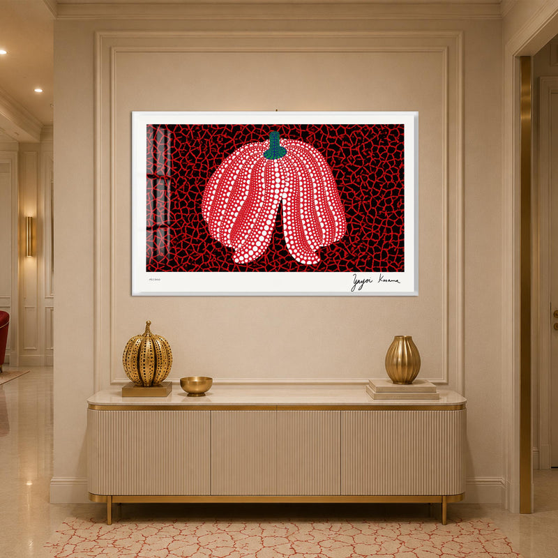 Dotted Red Pumpkin with white frame