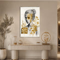 Golden Botanical Muse with silver frame