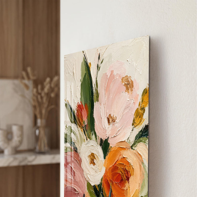 Artronauts Glass Print Blushing Garden Bouquet Glass Wall Art