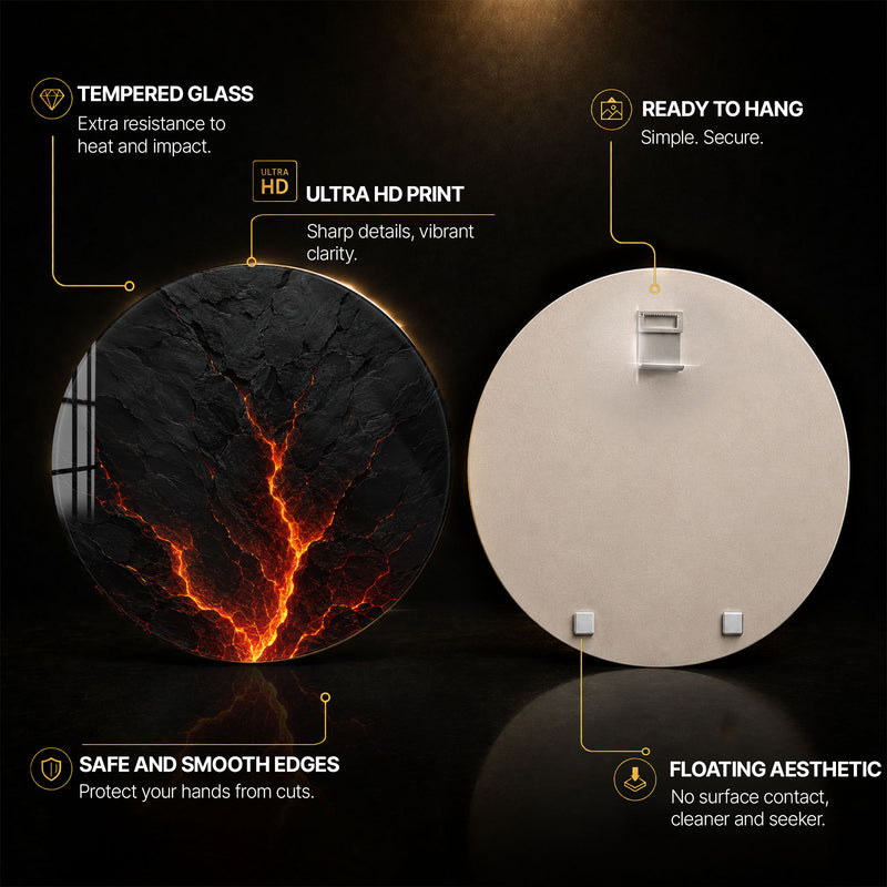 Molten Earth — tempered glass, ultra HD print, ready to hang