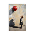 Girl With Red Balloon product shot on white background