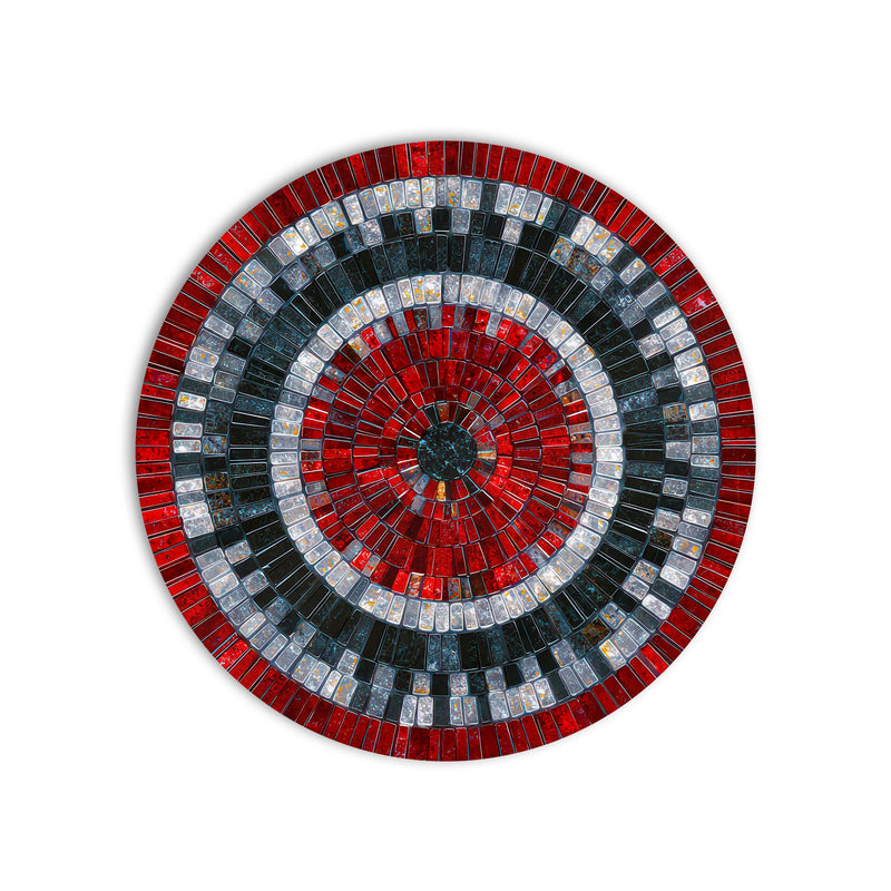Crimson Mosaic Rings product shot on white background