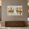 Golden City Reflections with white frame