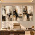 Earthtone Abstract with silver frame
