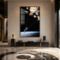 Artronauts Glass Print 12x18 cm | 4.7"x7.1" / Walnut Planetary Flight Glass Wall Art
