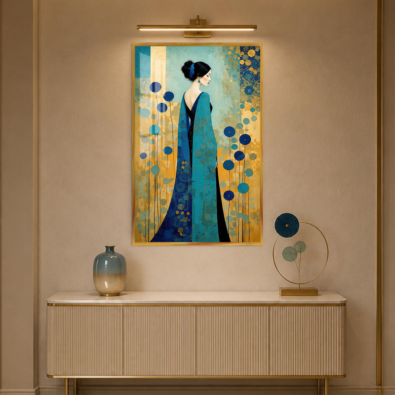 Azure Elegance with gold frame