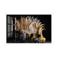 Artronauts Glass Print Pampas and Coral Still Life Glass Wall Art