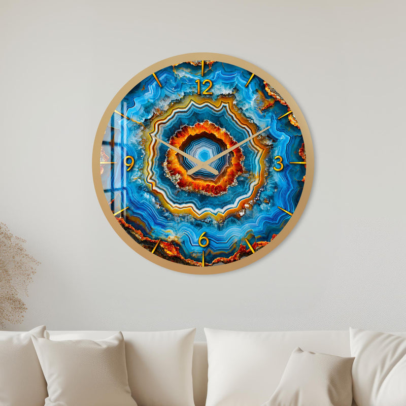 Electric Blue Agate with gold frame