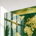 Vintage Emerald World Map lifestyle view