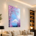 Artronauts Glass Print Blossoms Beneath The Peak Glass Wall Art