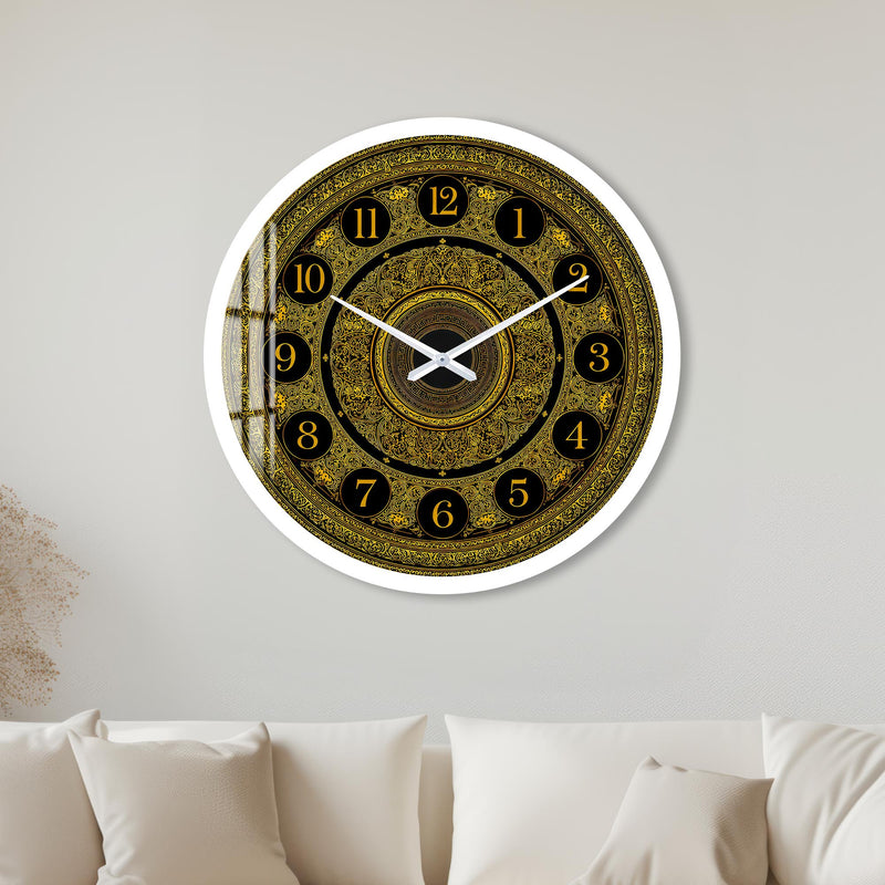 Ornate Golden Mandala with white frame