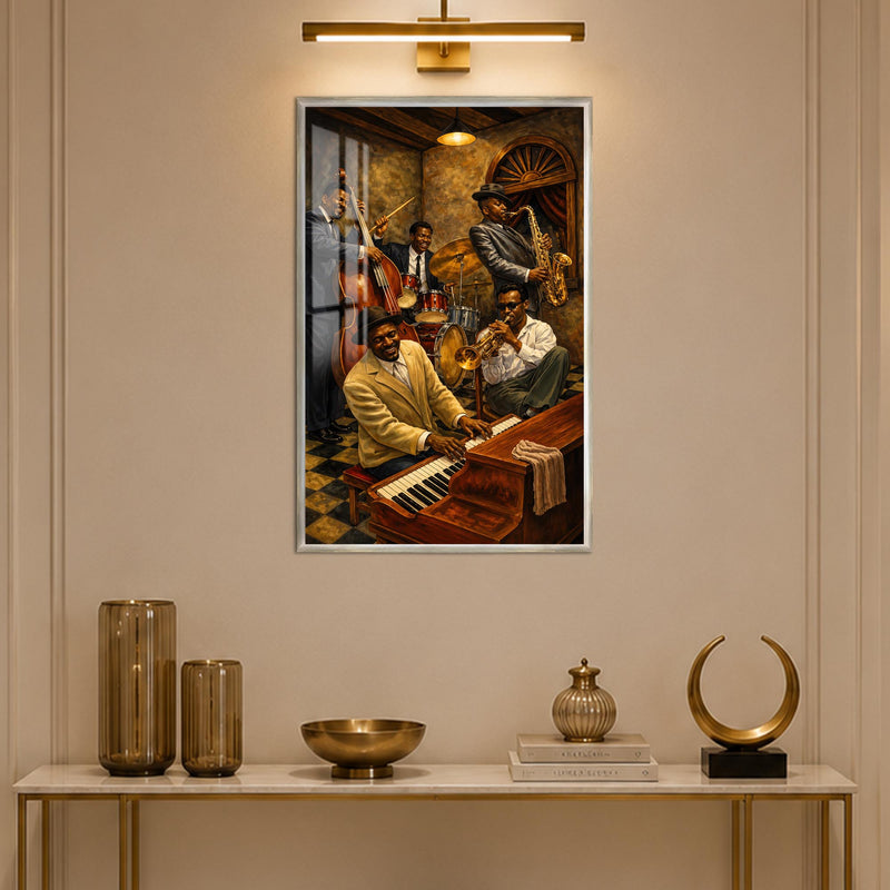 Golden Hour Jazz Club with silver frame