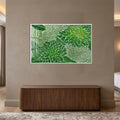 Emerald Lace Blooms with white frame