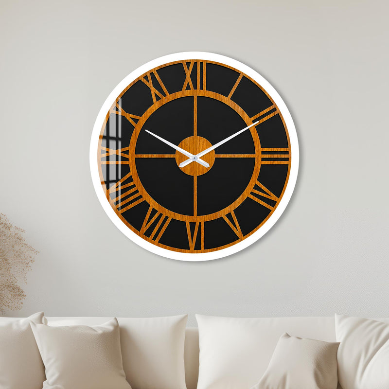 Wood Effect Roman Numerals with white frame