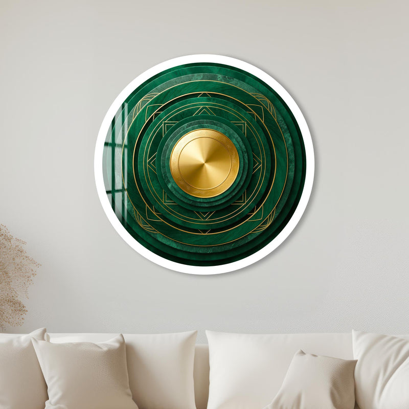 Emerald Geometric Halo with white frame