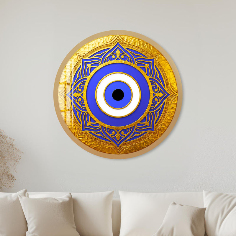 Royal Blue Evil Eye with black frame