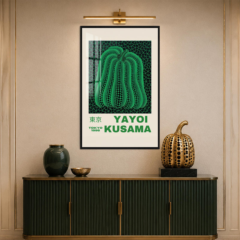 Emerald Pumpkin Dots with black frame