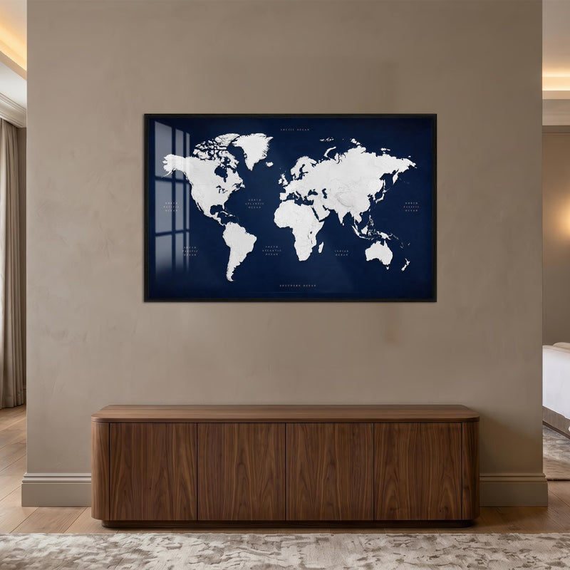 Navy World Map lifestyle view