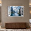 Open Window Fjord with white frame