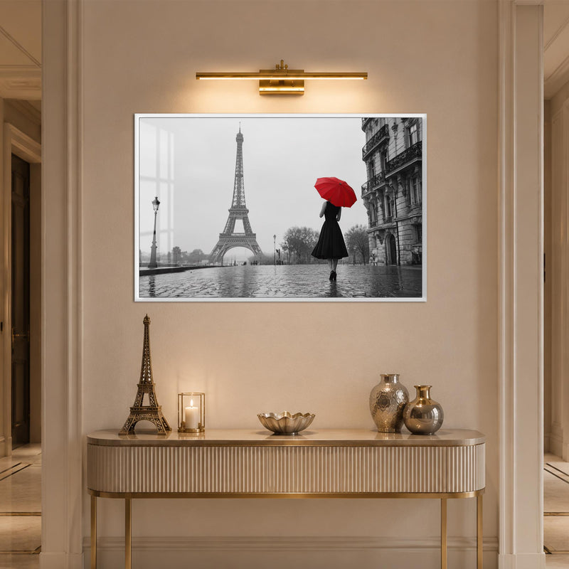 Parisian Red Umbrella with white frame