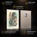 Floral Midnight Stallion — tempered glass, ultra HD print, ready to hang