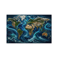 Ocean Currents World Map product shot on white background