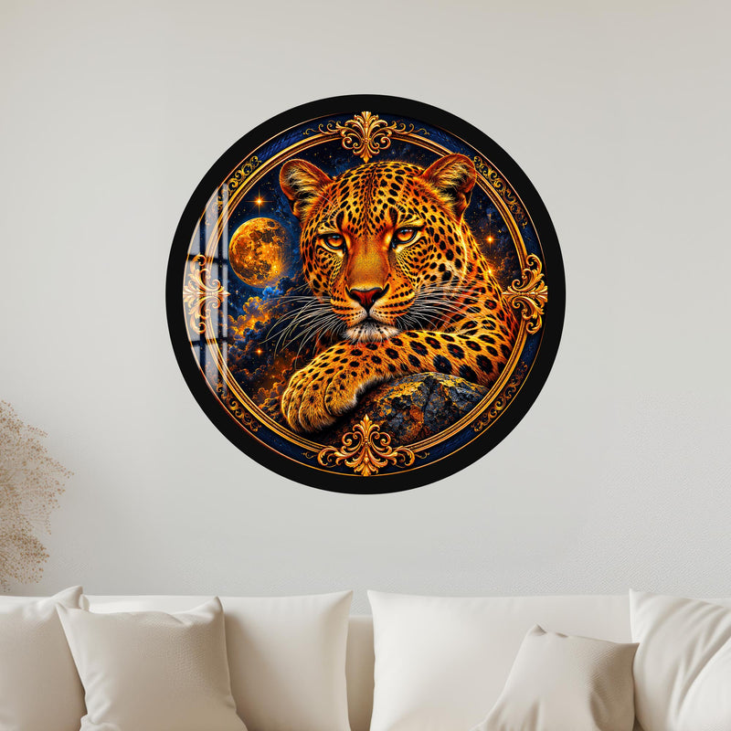 Celestial Golden Leopard with black frame