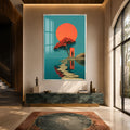 Artronauts Glass Print 12x18 cm | 4.7"x7.1" / Silver Portal at Sunset Glass Wall Art