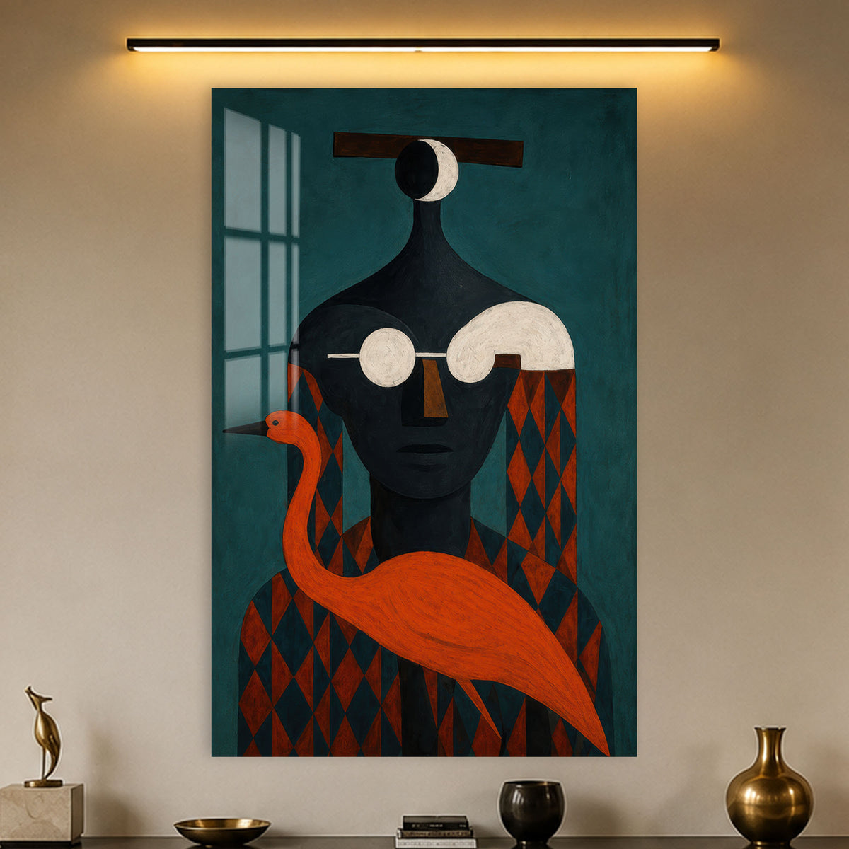 Flamingo Guardian in a modern room