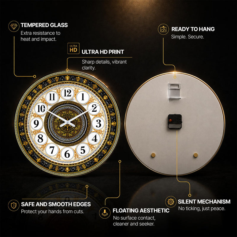 Opulent Greek Key — tempered glass, ultra HD print, ready to hang