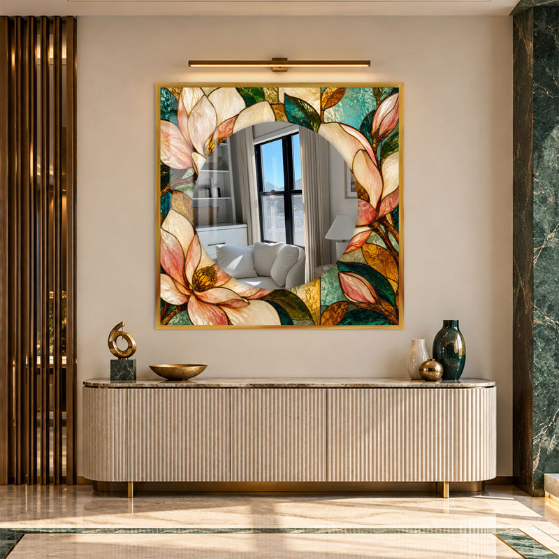 Magnolia Mosaic with black frame