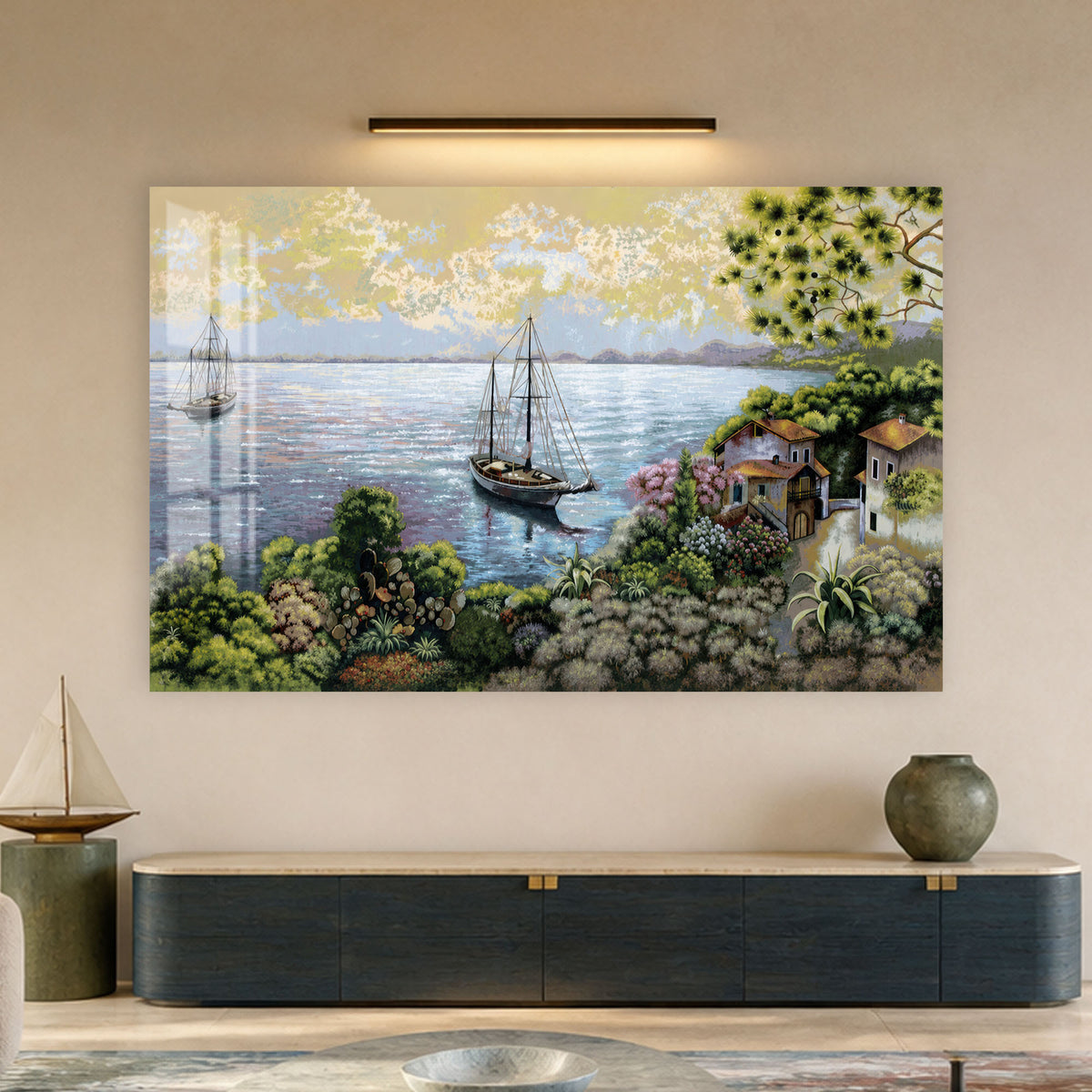 Coastal Sailboat Cove in a modern room