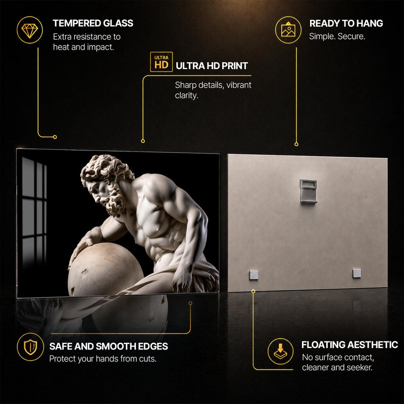 Artronauts Glass Print Classical Marble Study Glass Wall Art