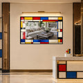 Mondrian Mosaic with gold frame