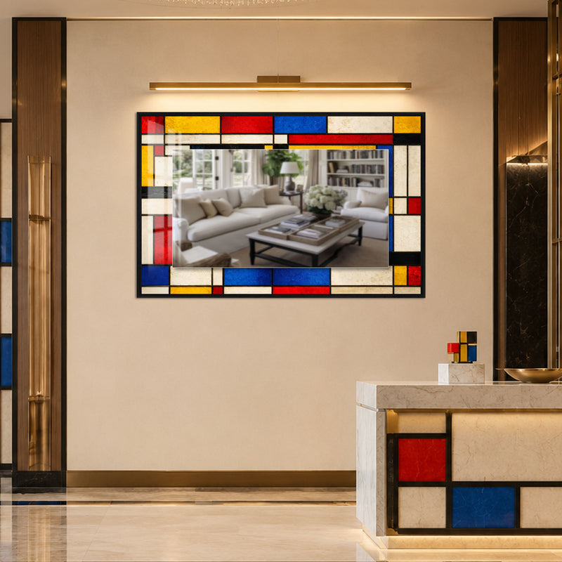 Mondrian Mosaic with gold frame