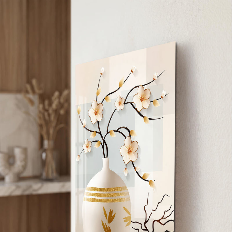 Golden Blossom Vases close-up angled detail