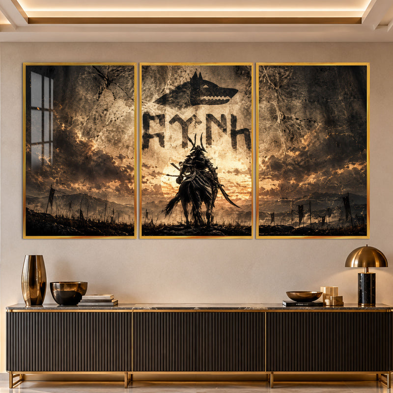 Wolf Warrior with gold frame